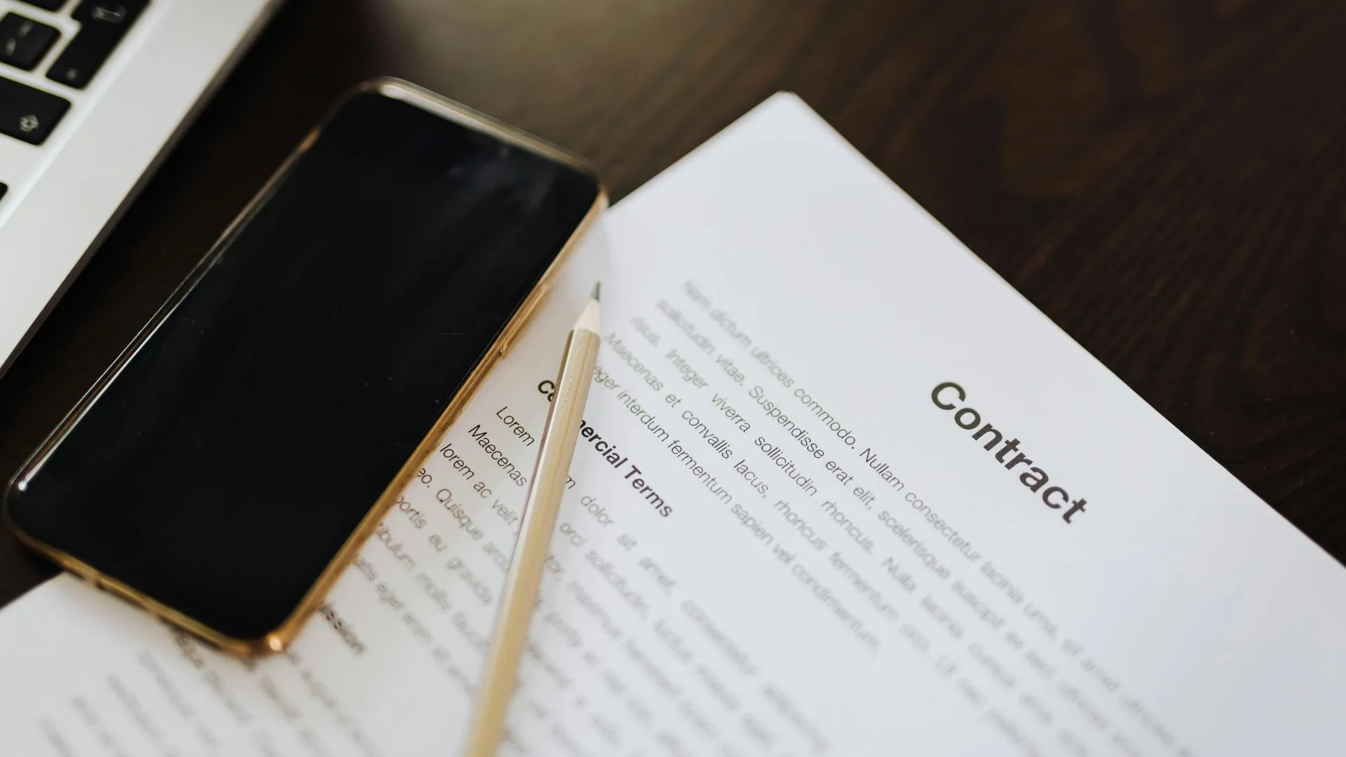 Contract document with hidden fees