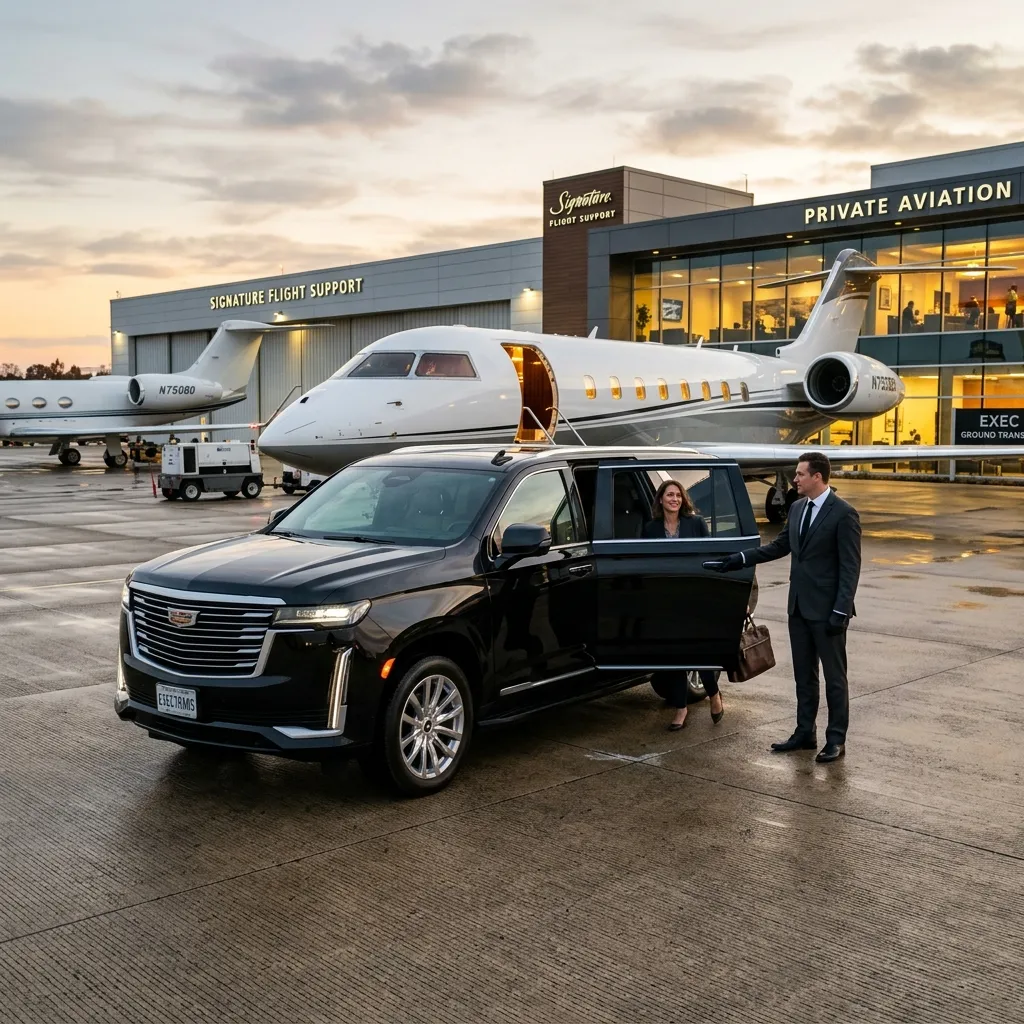 Ground Transportation After a Private Jet Flight