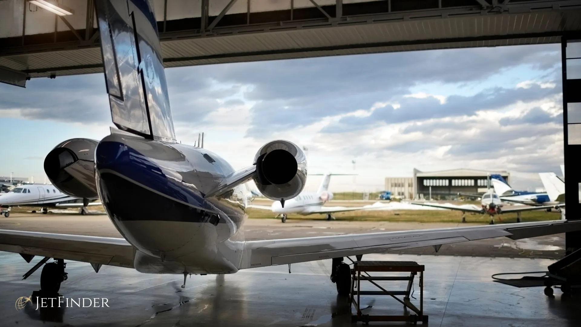 Private jet cabin interior