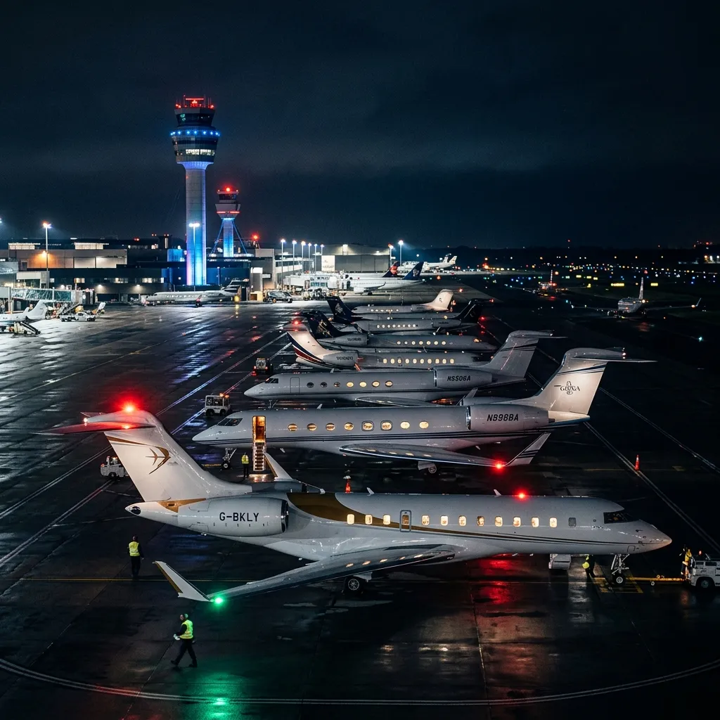 Private jet interior representing fleet intelligence and tracking