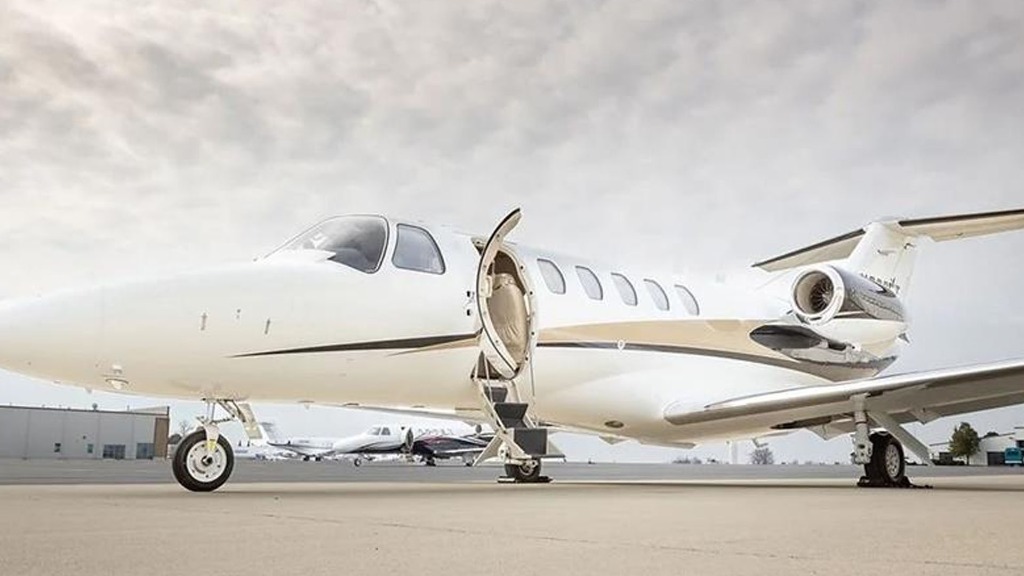 N200FT Cessna Citation CJ2+ private jet on tarmac with door open