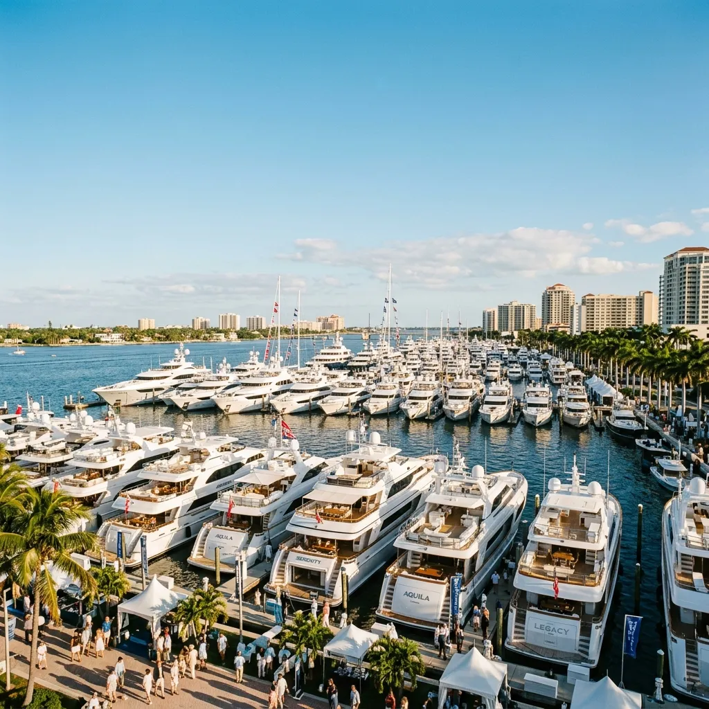Mega-yachts at Palm Beach Boat Show
