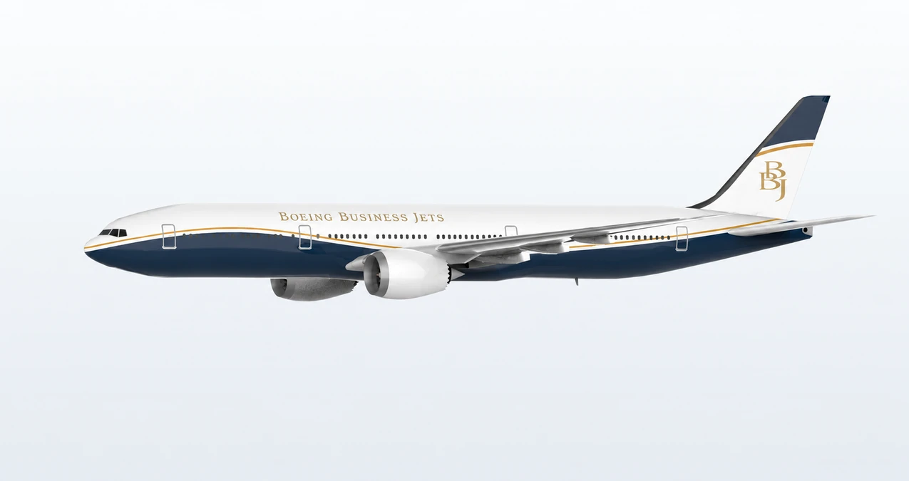 Boeing BBJ 777-200LR side profile